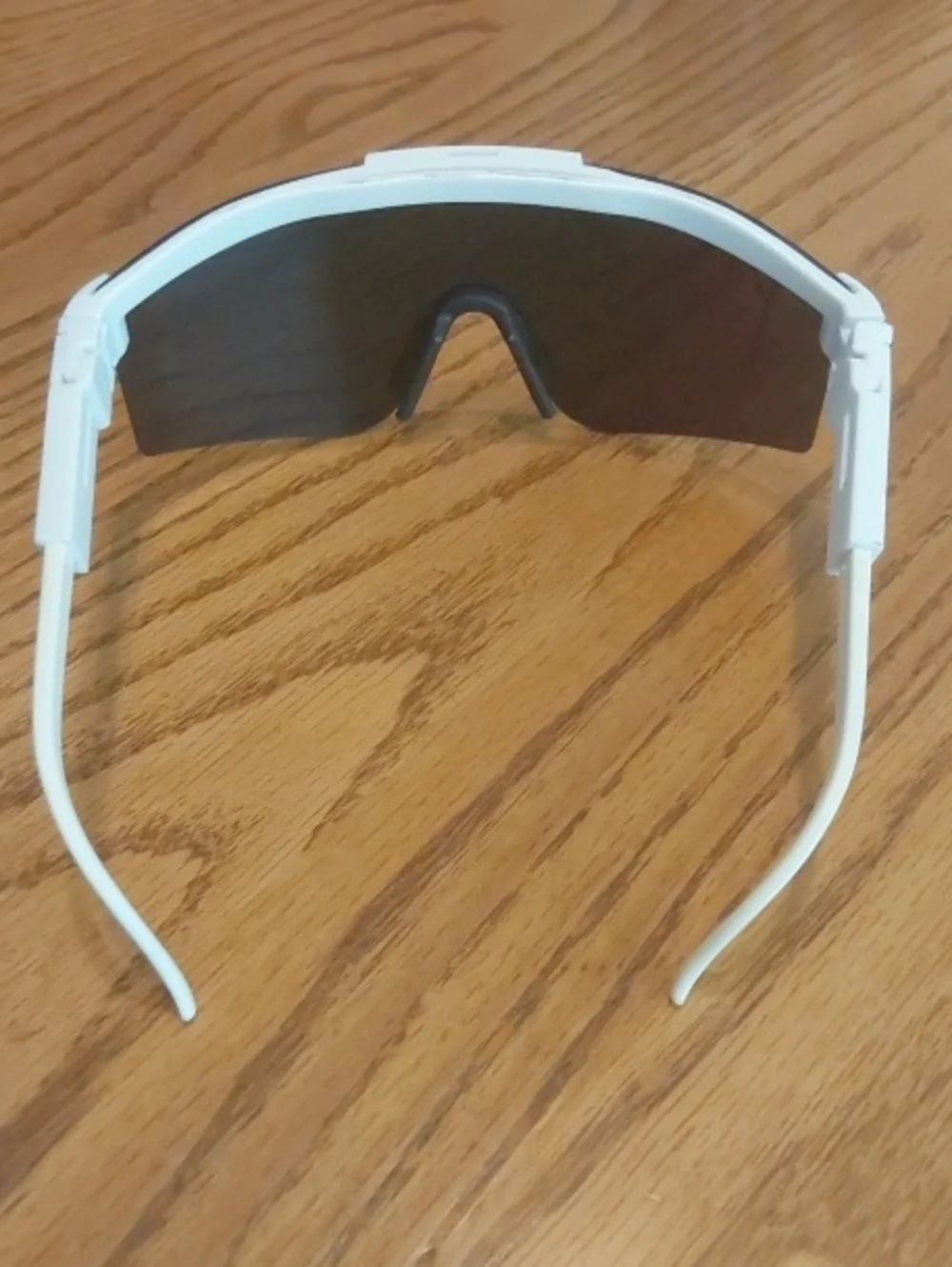 Pit Viper White Sports Sunglasses with Iridescent Mirrored Lens